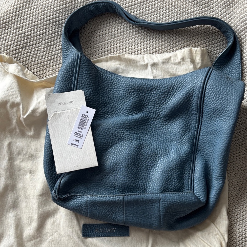 Blue Textured Shoulder Bag